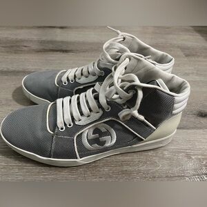 Gucci Baling Fabric High Top 'Grey White'